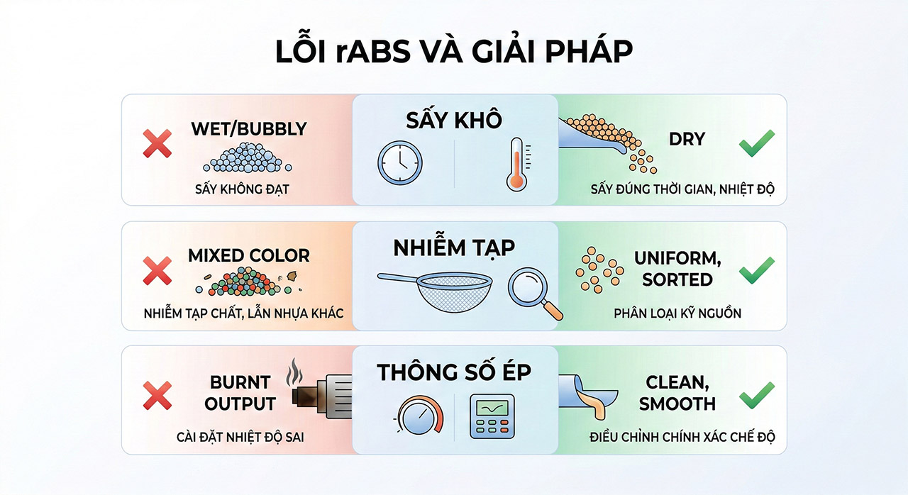 Những Lỗi Thường Gặp Khi Sử Dụng Hạt Nhựa Tái Sinh ABS Và Cách Khắc Phục
