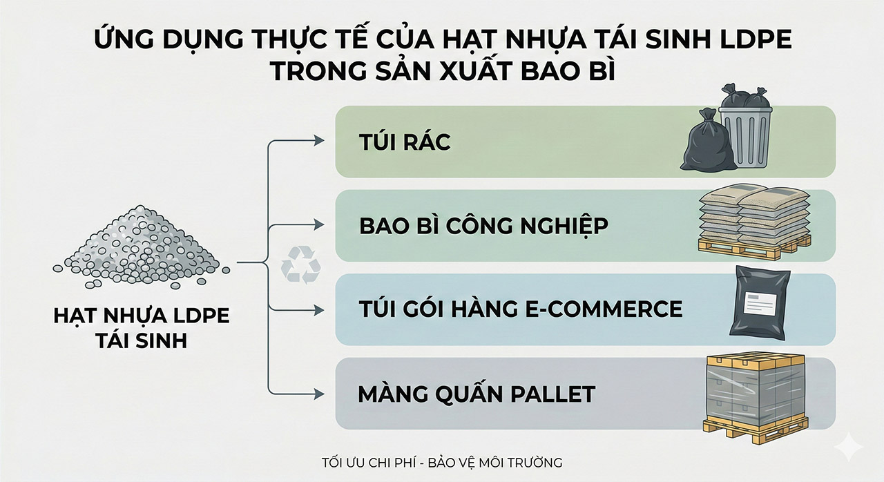 Ứng Dụng Thực Tế Của Hạt Nhựa Tái Sinh LDPE Trong Sản Xuất Bao Bì
